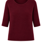 Basic Pullover "Lena" Rundhalsauschnitt bordeaux, Gr. 36-42