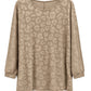 Lockeres Strukturshirt mit Leo-Muster warmes beige, Gr. 38-44