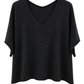 Basic Pullover "Lena" V-Ausschnitt  schwarz, Gr. 36-42