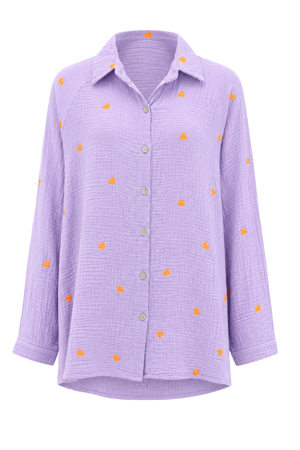 Musselinbluse Herzstück flieder, Gr. 38-44