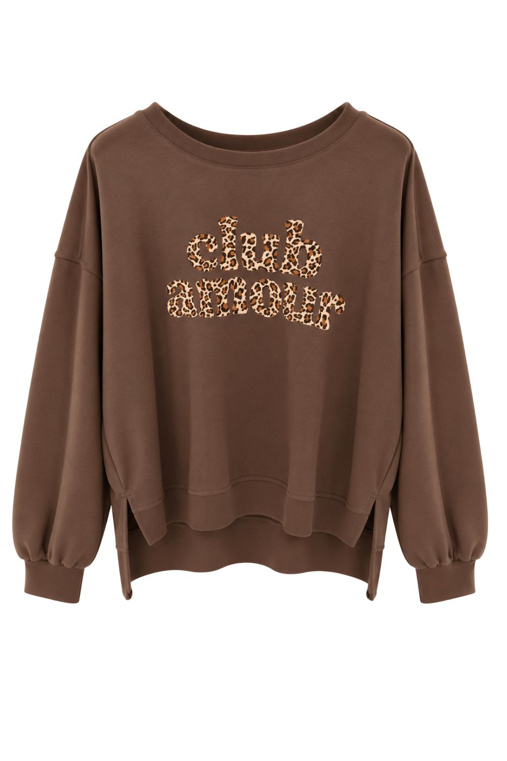 Club Amour Oversize Sweatshirt braun, Gr. 36-42