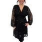 Kleid mit Pailletten schwarz, Gr. 36-48