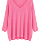Pullover Mila V-Ausschnitt himbeer, Gr. 38-46