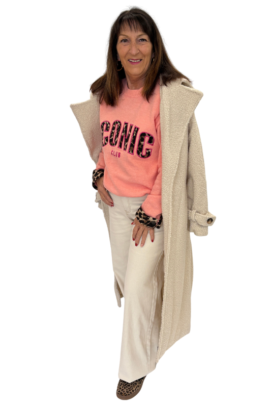 Teddy-Trenchcoat creme, Gr. 36-42