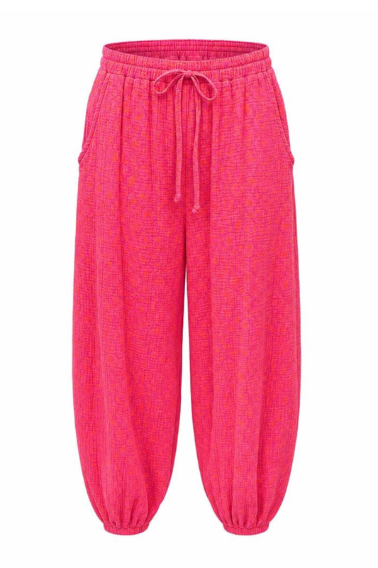 Musselin-Hose „Ibiza Leo“ pink, Gr. 36-44