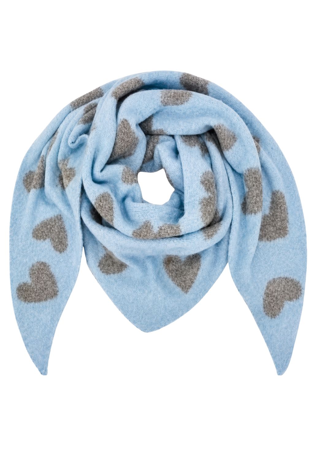 Wendeschal Herzen hellblau-grau