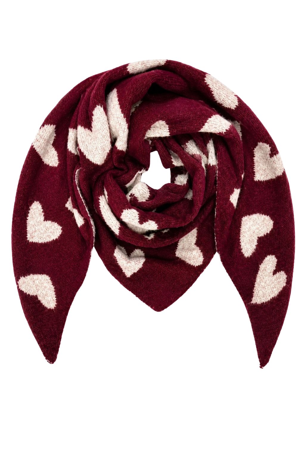 Wendeschal Herzen bordeaux-beige