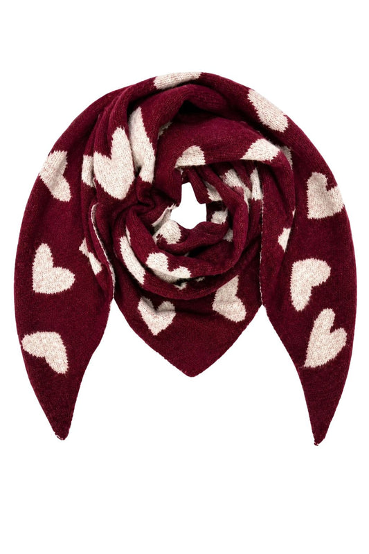 Wendeschal Herzen bordeaux-beige