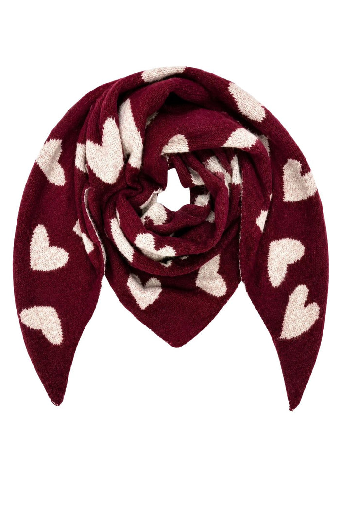 Wendeschal Herzen bordeaux-beige