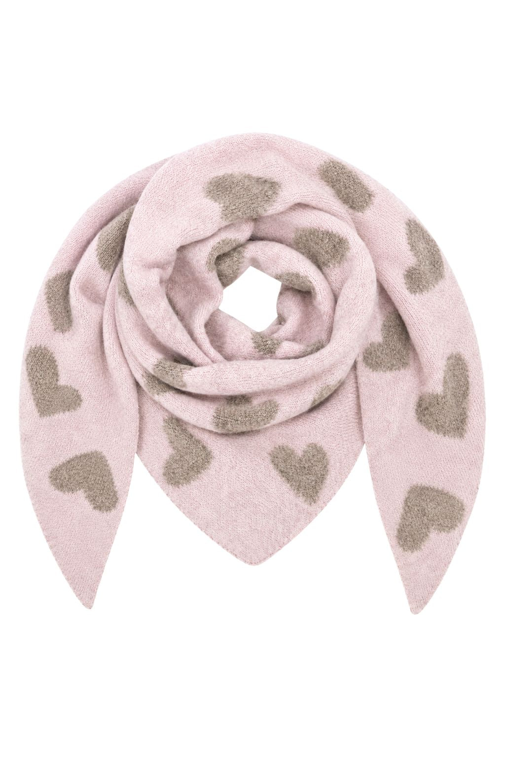 Wendeschal Herzen taupe-rosa