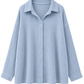 Musselin Oversize Bluse "Lina" taubenblau, Gr. 38-44