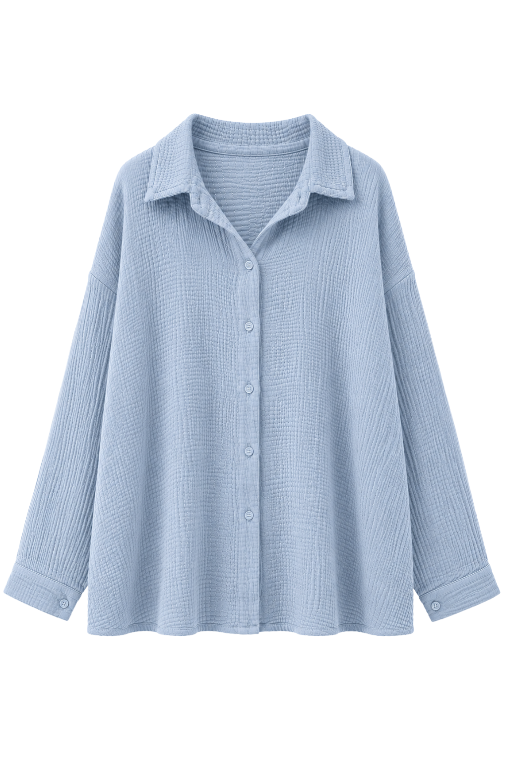 Musselin Oversize Bluse "Lina" taubenblau, Gr. 38-44