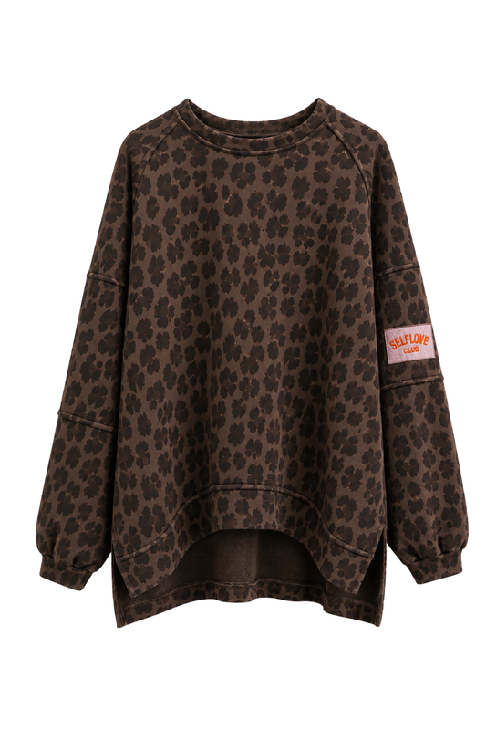 Leo Oversize Sweater „Self Love“ braun, Gr. 36-44