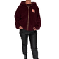 Teddy Fleece Jacke mit Kapuze bordeaux, Gr. 34-42