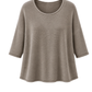 Basic Pullover "Lena" Rundhalsauschnitt  taupe, Gr. 36-42