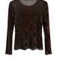 Semi-Transparentes Samt Longsleeve schokobraun, Gr. 36-42