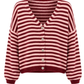 Streifen Cardigan „Amélie“ – bordeaux/rosa, Gr. 36-42