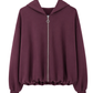 Hoodie-Jacke aubergine , Gr. 36-42