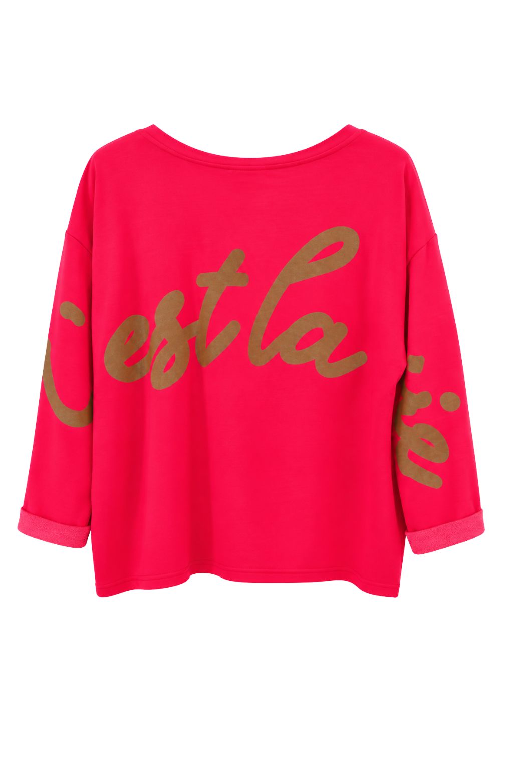 C'est la vie Sweatshirt neonpink, Gr. 34-42