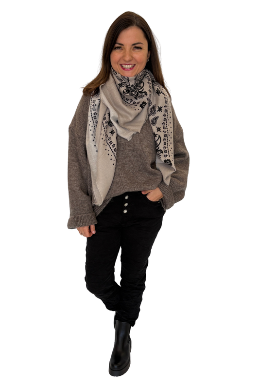 Oversize Strickpullover taupe, Gr. 36-42