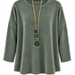Kuschelweicher Pullover mit Schmuckkette eukalyptus, Gr. 36-44