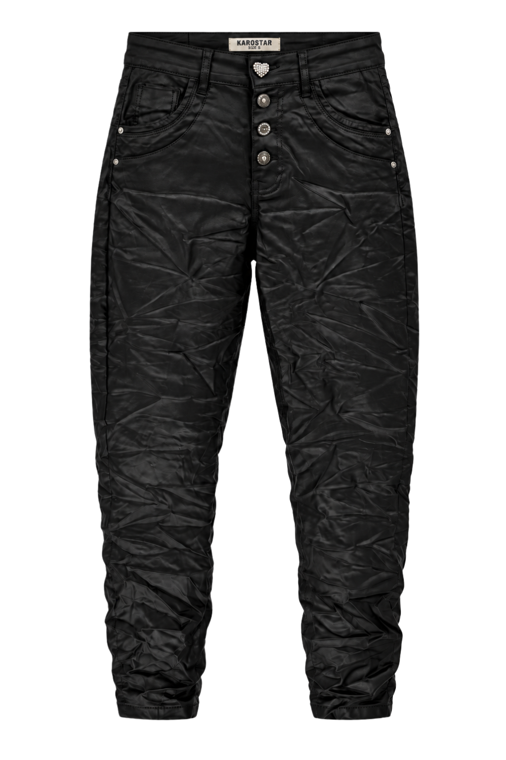 KAROSTAR Kunstlederhose schwarz, Gr. 36-44