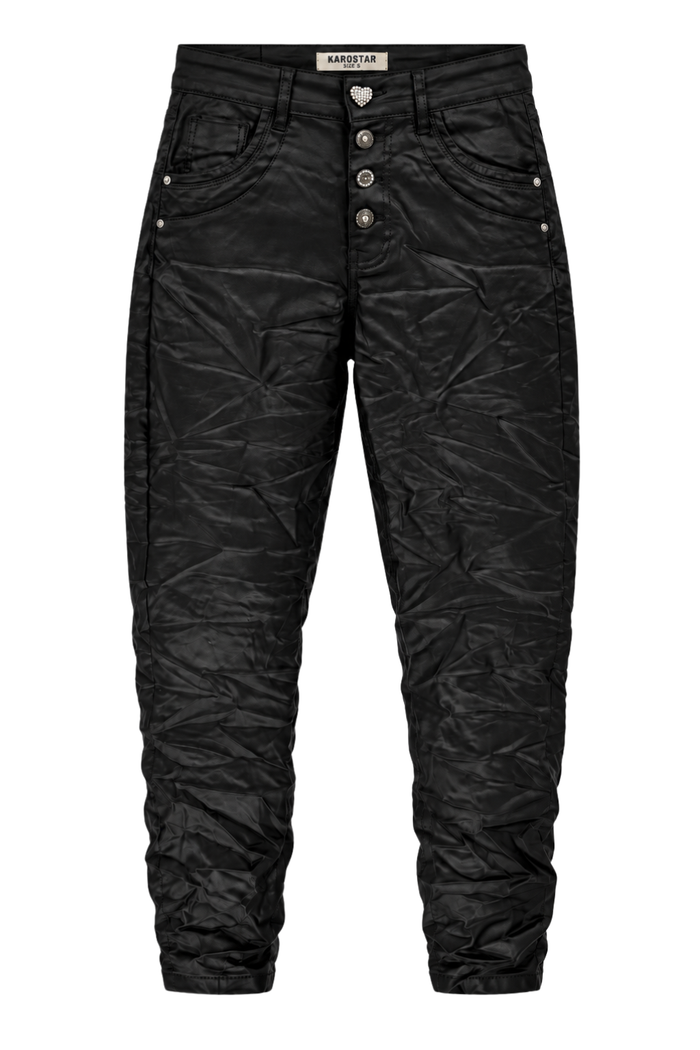 KAROSTAR Kunstlederhose schwarz, Gr. 36-44