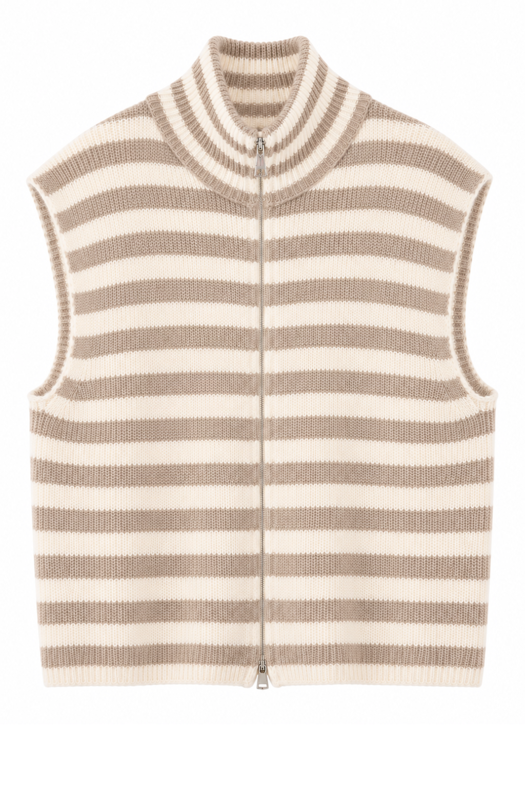 Strickweste "Candy Stripe" beige/taupe, Gr. 34-40