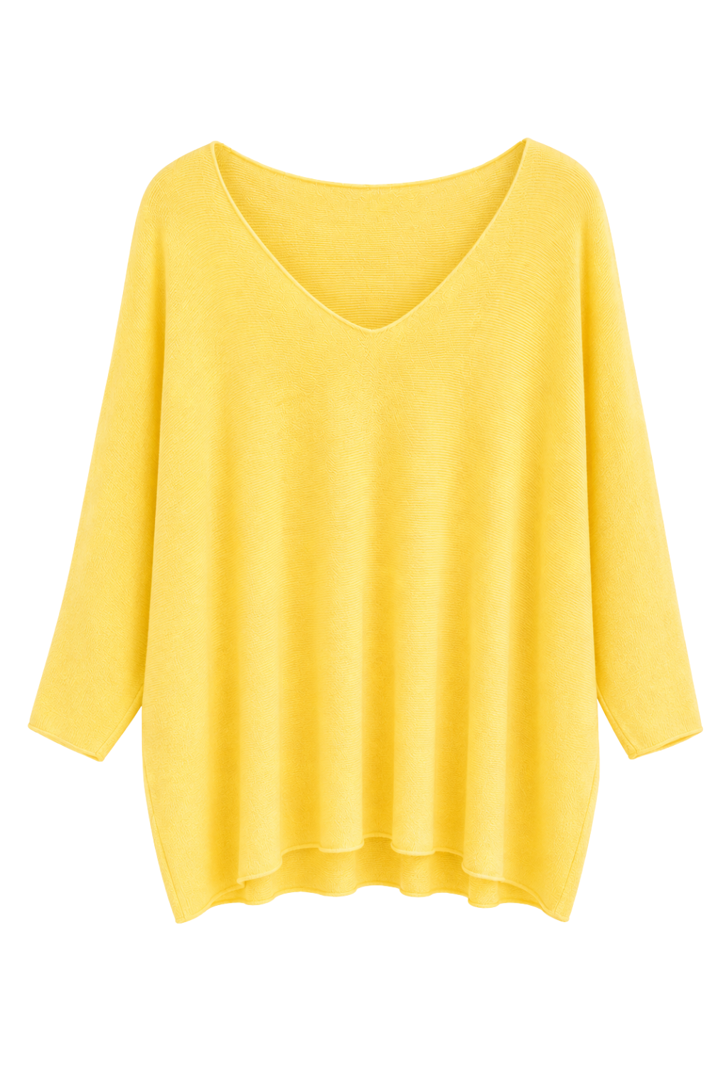 Pullover Mila V-Ausschnitt gelb, Gr. 38-46