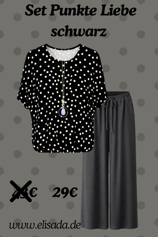 Set Punkte Liebe schwarz, Gr. 36-44
