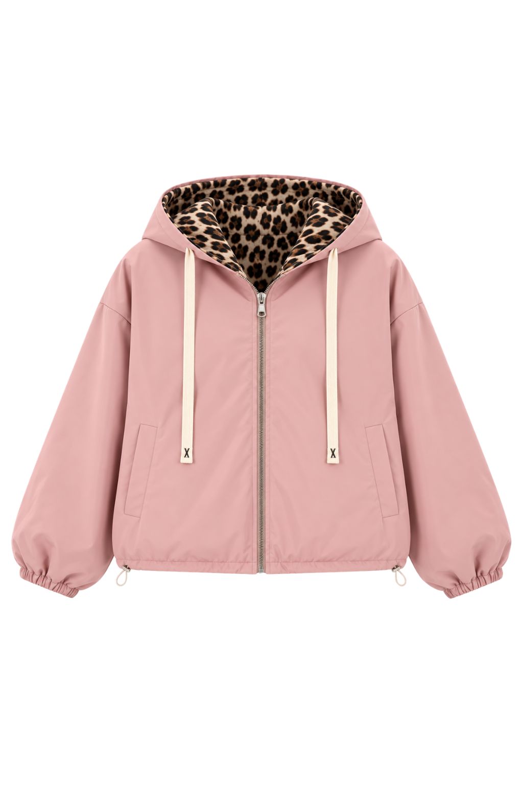 Wendejacke mit Kapuze rosa, Gr. 34-42
