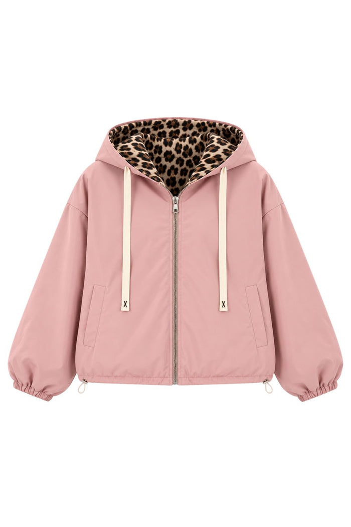 Wendejacke mit Kapuze rosa, Gr. 34-42