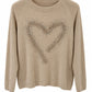 Pullover Heart beige, Gr. 34-40
