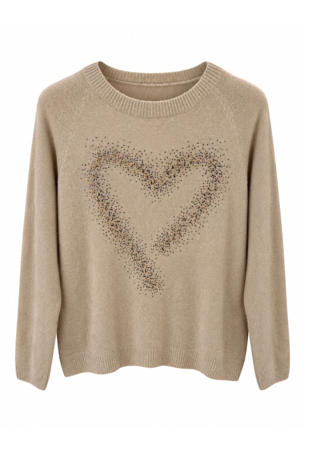 Pullover Heart beige, Gr. 34-40
