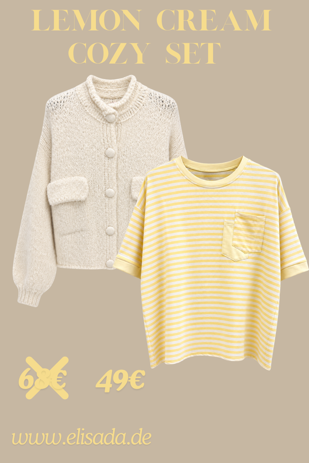 Lemon Cream Cozy Set, Gr. 38-44