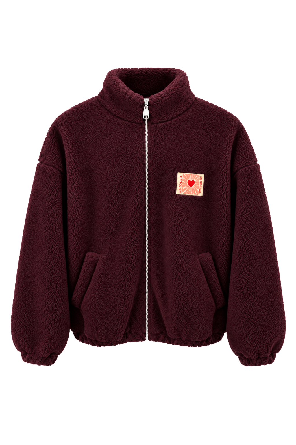 Teddy Fleece Jacke bordeaux, Gr. 34-42