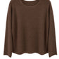 Basic Feinstrickpullover schokobraun Rundhalsausschnitt, Gr. 36-42