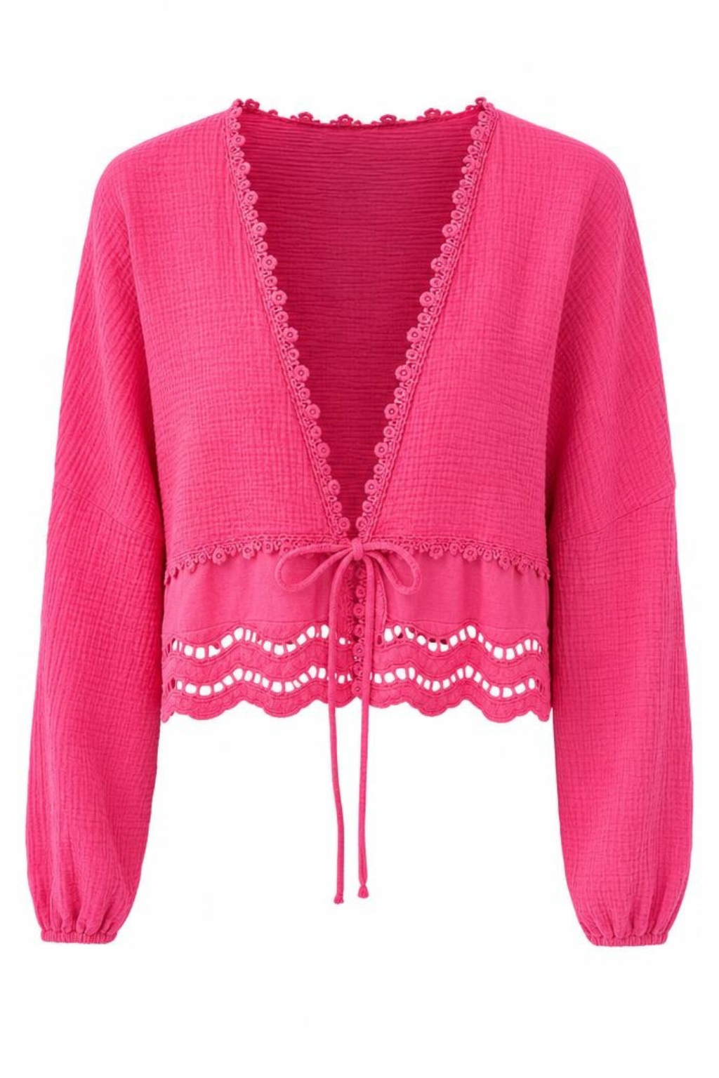 Musselin-Cardigan „Ibiza“ pink, Gr. 34-42