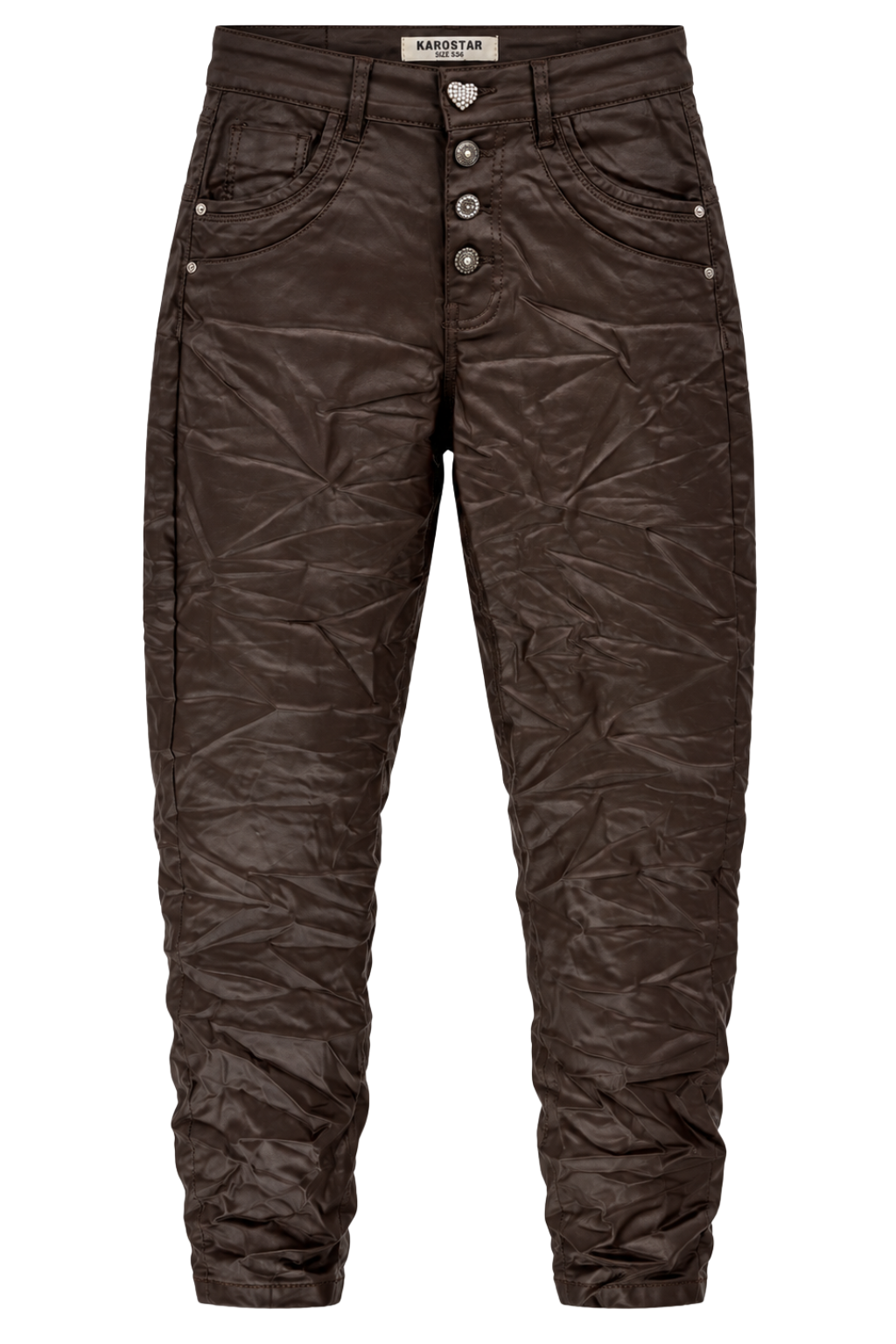 KAROSTAR Kunstlederhose schokobraun, Gr. 36-44