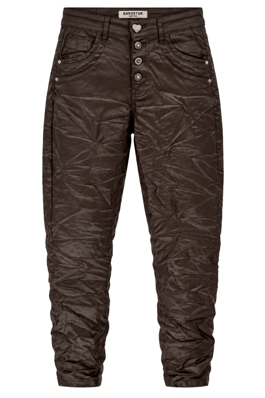 KAROSTAR Kunstlederhose schokobraun, Gr. 36-44