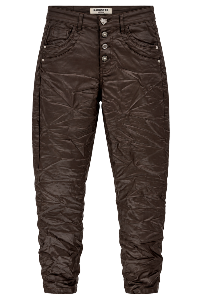 KAROSTAR Kunstlederhose schokobraun, Gr. 36-44