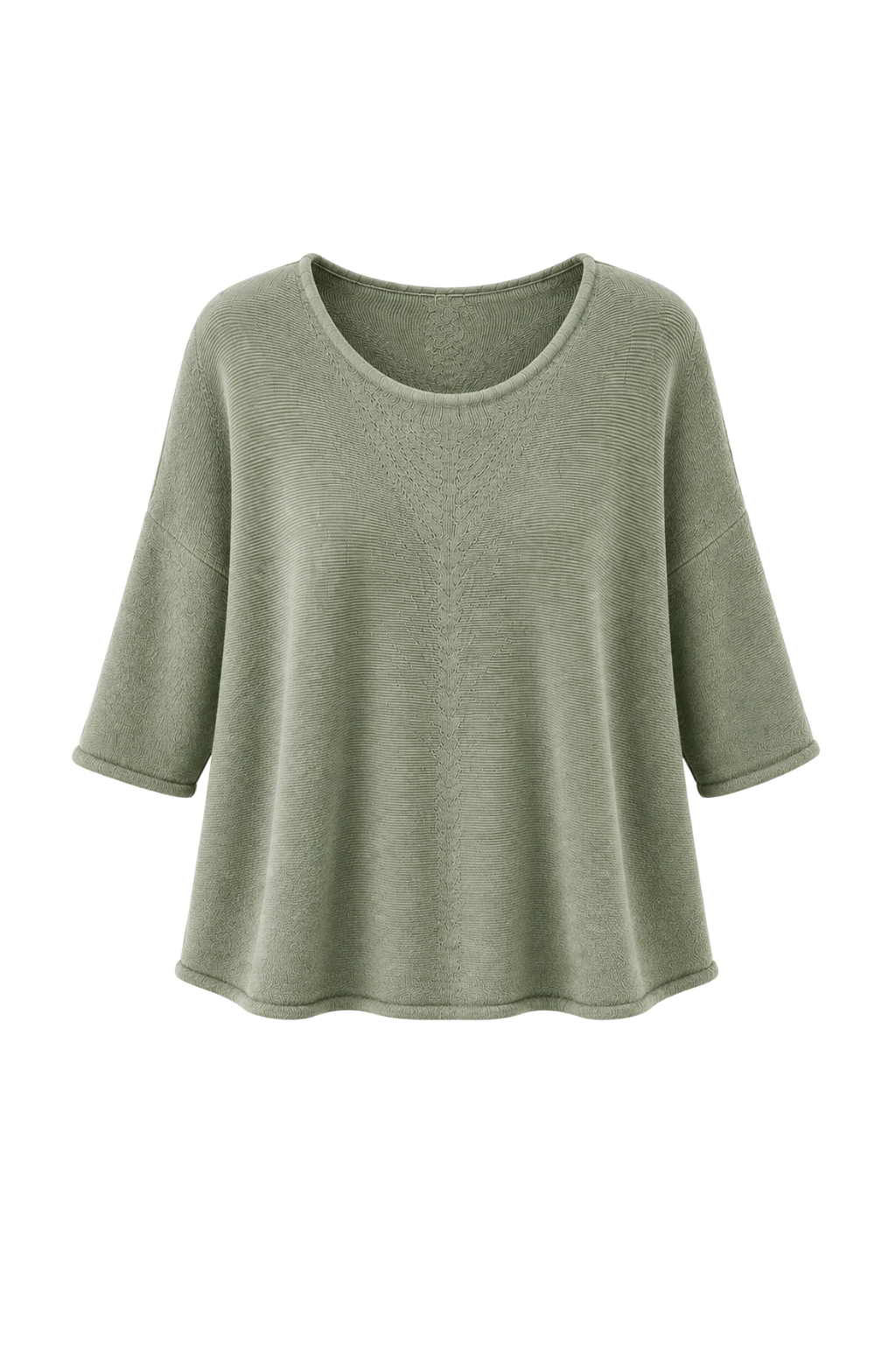 Basic Pullover "Lena" Rundhalsauschnitt  salbei, Gr. 36-42