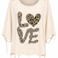 Shirt Wild Love beige, Gr. 38-44