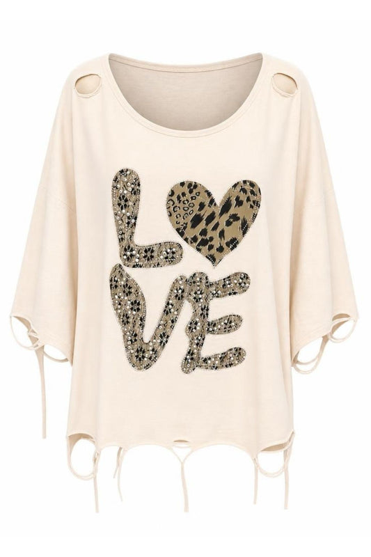 Shirt Wild Love beige, Gr. 38-44