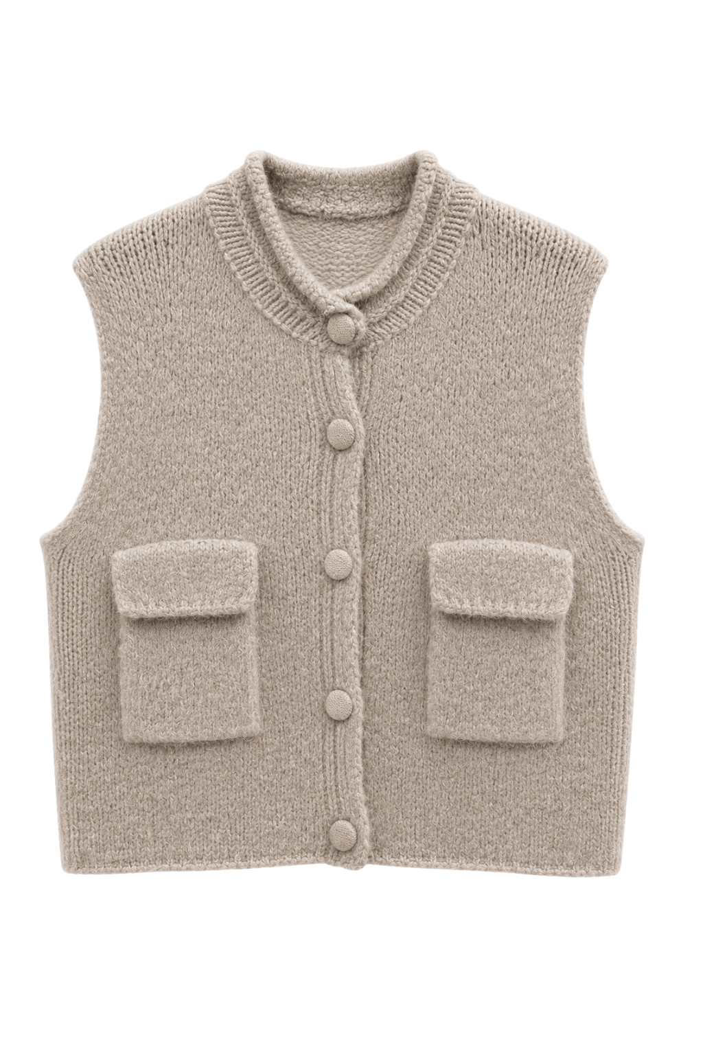 Strickweste taupe, Gr. 38-46