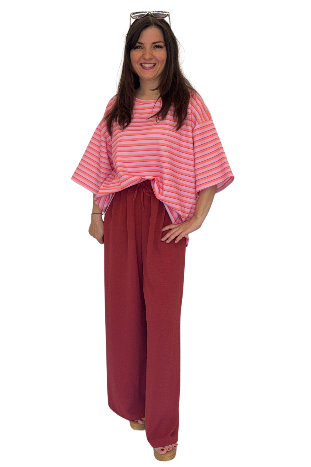 Shirt "Stripes" flieder/orange", Gr. 36-44
