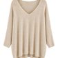 Pullover Mila V-Ausschnitt beige, Gr. 38-46