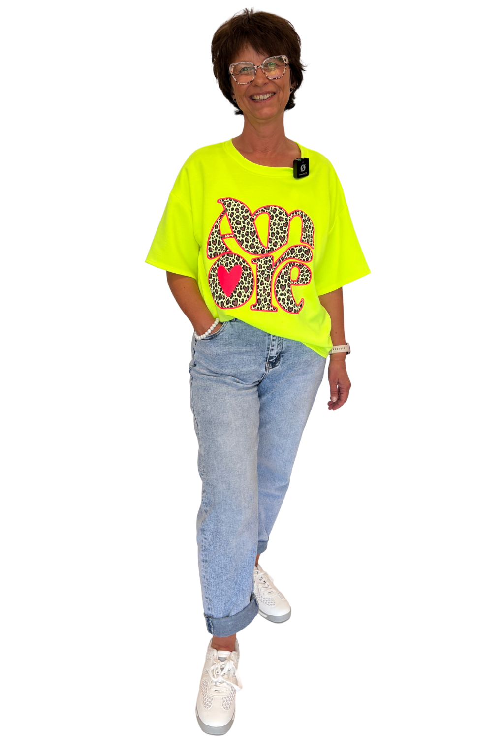 Shirt "Leo Love" neongelb, Gr. 38-44