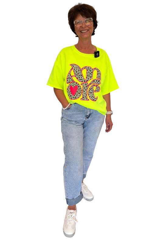 Shirt "Leo Love" neongelb, Gr. 38-44
