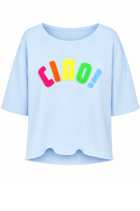 Shirt "Ciao Bella" blau, Gr. 36-42